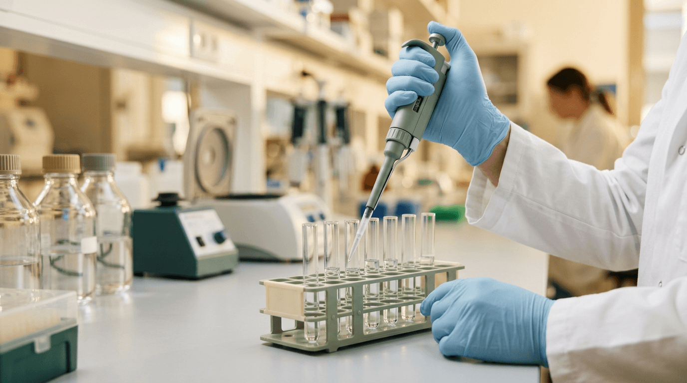 Pipettes in a research laboratory